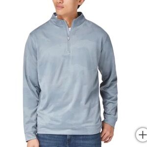 Kirkland Signature Men's Active 1/4 Zip Gray Camo